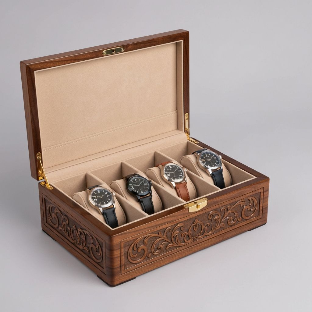 Luxury watch box displaying the collection